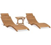 Maison exclusive - mesa y sillas plegables para balcón 3 pzas madera maciza teca