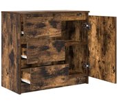 Aparador | aparador de comedor | armario de cocina con cajón roble ahumado 71x35x65 cm madera ingeniería cfw51302