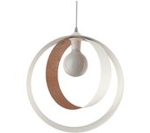Lumicom | nucleo lámpara pendiente, 1x e27, max 42w, metal, blanco mate/hoja de cobre, d.40cm