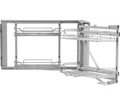 Vevor organizador deslizante esquinero 45,7 cm, almacenaje para armario cocina 2 niveles, 4 estantes, cesta acero carbono cromado, casa