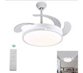 Ventilador de techo con lámpara de suspensión de 85w y aspas retráctiles, 50 cm, sj-160