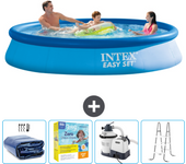 Paquete de piscina - intex - alrededor - 366x366x76 cm + accesorios cb71