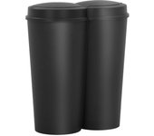Cubo de basura doble negro 50 l