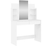 Tocador | mesa tocador | tocador de maquillaje con espejo blanco 96x39x142 cm cfw64732