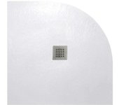 Plato de ducha cuarto de círculo strato 90x90 cm - blanco - resistente y fácil de instalar - baño - ducha