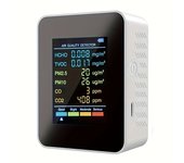 Monitor de calidad del aire 5 en 1, analizador de gases en tiempo real y detector de co2, apto para uso doméstico y de oficina, color blanco.