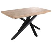Mesa de comedor extensible xena acabado roble nordish/negro, 76cm(alto) 140-180-220cm(anch