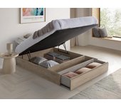 Canapé abatible de 160 x 200 cm - natural claro - hestia de ysmée