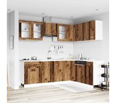 Maison exclusive - mueble de cocina 11 piezas madera contrachapada madera vieja