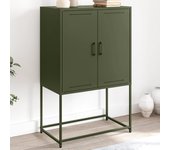 Aparador alto verde oliva 68,5x38,5x107 cm acero vidaxl