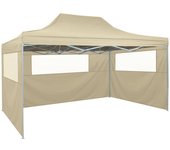Maison exclusive - carpa plegable profesional con 3 paredes acero color crema 3x4m