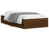 Cama con cajones madera de ingeniería marrón roble 90x200 cm