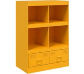 Aparador | aparador de comedor | armario de cocina de acero amarillo mostaza 67x39x95 cm cfw70069