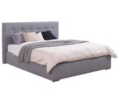 Cama florence 100, doble, gris, 160x200, tapiz, somieres, 178x216x105cm