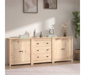 Aparador | aparador de comedor | armario de cocina de madera maciza de pino 210x35x80 cm cfw42704