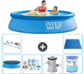 Paquete de piscina - intex - alrededor - 244x244x61 cm + accesorios a426