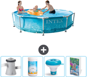 Paquete de piscina - intex - alrededor - 305x305x76 cm + accesorios cb104