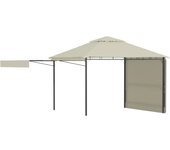 Cenador con tejado doble extensible crema 3x3x2,75m 180g/m2