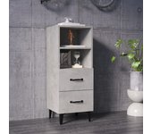 Aparador | aparador de comedor | armario de cocina de madera contrachapada gris hormigón 34,5x34x90 cm cfw33879