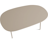 Mesa de centro moderna con tapa perfilada gris tórtola y patas de metal 100x63 cm 32h