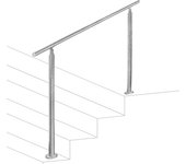 Ringhiera per scale corrimano in acciaio inox ringhiera in argento 100 cm 0 traverse