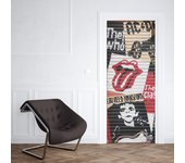 Vinilo adhesivo puerta rock cortina metálica - 204 x 83 cm