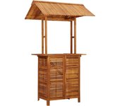 Mesa de bar jardín con tejado madera de acacia 113x106x217 cm
