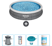 Paquete de piscina - bestway - alrededor - 366x366x76 cm + accesorios cb53