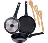 Juego de 3 sartenes + set de 3 utensilios de cocina san ignacio.