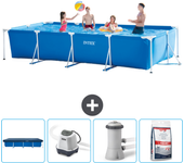 Paquete de piscina - intex - rectángulo - 450x220x84 cm + accesorios cb53