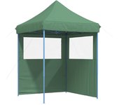 Tienda de fiesta plegable pop-up con 2 paredes laterales verde