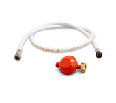 Kit regulador de presión de gas propano 37 mbar + 1,50 m de manguera flexible de gas con extremos roscados barbacoa plancha calefacción de gas