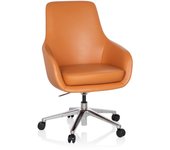 Silla de oficina / sillón de oficina bareno piel naranja hjh office