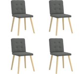 Pack 4 uds sillas de comedor | silla de cocina giratorias tela gris oscuro cfw69363