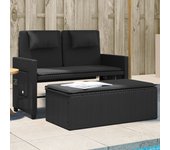 Maison exclusive - sillón reclinable de jardín con cojines ratán sintético negro