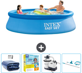 Paquete de piscina - intex - alrededor - 305x305x76 cm + accesorios cb72