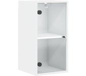 Mueble de almacenaje | mueble de pared con puertas de vidrio blanco 35x37x68,5 cm cfw140299