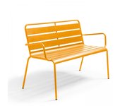 Banco de jardín de metal amarillo, palavas - oviala
