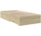 Cama para adulto | cama individual | cama con cajones madera ingeniería roble sonoma 90x190 cm cfw416252