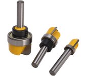 3 brocas para enrutador de 8 mm con vástago redondo y bandeja para cortar madera
