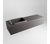 Mondiaz erin 150cm mueble de baño color dark grey con 1 cajón. con lavabo ridge izquierda sin orificios color dark grey