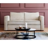 Sofá cama de 3 plazas con apertura italiana de pana beige - cama de 140 cm - colchón de 18 cm loreto