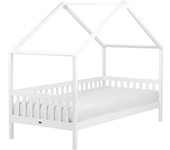 Beliani cama con dosel de madera blanca 90 x 200 cm charrin