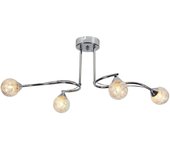 Plafón lámpara de techo de metal color cromo y 4 tulipas de metal transparente. led g9. ref mx0096-4 ch