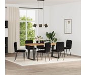 Pack 6 uds silla de comedor | silla de cocina terciopelo negro cfw46959