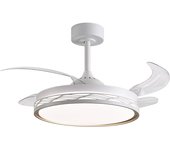 Ventilador dc riga blanco/oro, 4 aspas retráctiles, 72w led 3000|4000|6000k