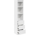 Aparador alto | aparador de comedor | armario de cocina blanco 37,5x35x180 cm madera de ingeniería cfw11657