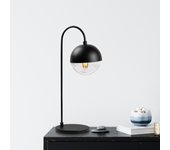 Lámpara de mesa horn-12203 negro metal vidrio 18x25x53 cm