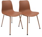 Pack de 2 sillas de diseño moderno fabricadas en polipropileno para comedor - 80 x 44,5 x 54 cm - marrón