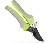 Relaxdays tijeras de podar, acero-polipropileno, verde-gris, 23 cm